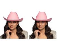 Boland Chapeau de cowboy Daisy, accessoire pour costumes occidentaux, accessoires pour festival, carnaval ou enterrement de vie de jeune fille (Lot de 2)