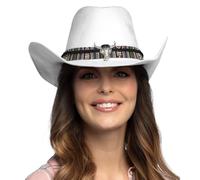 Boland Chapeau de cowboy Django pour adulte, chapeau western pour costumes de carnaval, carnaval et fête à thème, Blanc