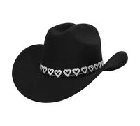 Boland - Chapeau de cowboy Jamie avec des cœurs | Chapeau western pour le carnaval, les soirées à thème, les enterrements de vie de jeune fille, festivals, déguisements