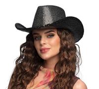 chapeau de cowboy festif rodéo sequins noir adulte - boland 04513 Noir