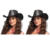 Boland - Chapeau de cowboy Rodeo Party, chapeau pour déguisements de carnaval, carnaval, fête à thème et JGA (Lot de 2)