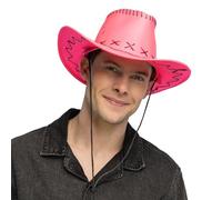 Boland - Chapeau de Cowboy UV Ajustable Savanne, Chapeau Western Fluo, Brille sous la lumière Noire, Accessoire de Costume pour Festival, Carnaval, Enterrement de Vie de Jeune Fille et soirée à thème