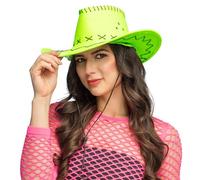 Boland Chapeau de cowboy UV réglable, chapeau de savane, chapeau western néon, brille dans la lumière noire, accessoire de costume pour festival, carnaval, JGA et fête à thème