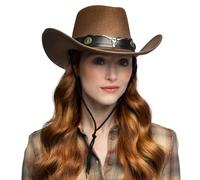 Boland - Chapeau de cowboy Wyatt avec ruban, chapeau western pour soirée à thème, carnaval, accessoires pour costumes de carnaval, enterrement de vie de garçon/jeune fille