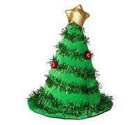 Boland Chapeau de sapin de Noël, feutre vert avec guirlande et étoile, chapeau de Noël, accessoire de déguisement de Noël, unisexe pour homme et femme, fête, Père Noël secret, adulte, taille unique