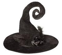 Boland Chapeau de sorcière Duvessa 96962 polyester noir 42 cm avec plumes femme taille unique