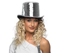 Boland Chapeau haut-de-forme disco 00746 – Scintillant pour adultes – Argent