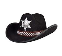 Chapeau cowboy enfant shérif noir - Accessoire de déguisement - Mixte - A partir de 18 ans