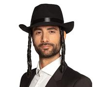 Boland - Chapeau pour Adultes, Chapeau avec Boucles de Temple, Couvre-Chef, prêtre, Religion, Accessoire, Costume, Carnaval, soirée déguisée (Lot de 2)