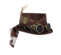 Boland - Chapeau Steampunk Space Punk Deluxe, 59 cm | Coiffe avec lunettes pour costume rétro, Carnaval, cosplay et soirée à thème