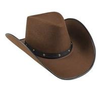 Boland Chapeau Cowboy Marron à Bordures Noires Adulte - Marron - Taille Unique