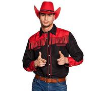 Boland - Chemise de Cow-Boy Noire à Franges | Chemise pour homme pour costumes western, soirées à thème et carnaval