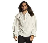 Boland - Chemise de Pirate, pour Homme, Blanc crème, Chemise de Pirate, Chemisier, boucanier, Flibustier, Voleur, médiéval, Costume, Carnaval, fête, fête à thème