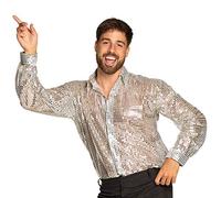 Chemise disco - BOLAND - Crazy - Argent - Polyester - Taille L L