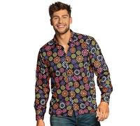 Boland - Chemise Flower Power, pour Homme, Chemise, Top, pour Adulte, Chemise à Fleurs, Chemise hawaïenne, Hippie, années 70, fête à thème, Carnaval, Schlermove, déguisement, Costume