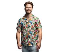 Boland - Chemise hawaïenne Tropical pour hommes, chemise à manches courtes, haut pour carnaval, fête de carnaval et JGA