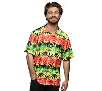 Boland - Chemise Rastafari pour homme, chemise, manches courtes, chemise pour homme avec motif, chemise hawaïenne, costume, carnaval, soirée déguisée