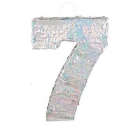 Boland - Chiffres Pinata, taille 40 x 28 x 8 cm, chiffre holographique, numéro, argent, Jubilé, Anniversaire, Décoration, Jeu de fête