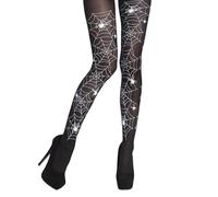Boland Collants 87860 – Toiles d'araignée noir et blanc, bas nylon, costume, Halloween