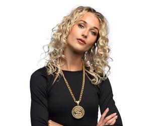 Boland - Collier Dollar Deluxe Doré | Collier avec pendentif pour costume, Carnaval et soirée à thème, gangster, hip-hop, rappeur, VIP