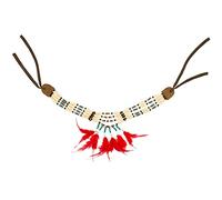 Boland Collier indien 44129 Squaw femme avec plumettes rouges Taille unique
