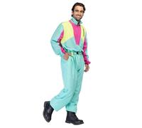 Boland - Combinaison de ski rétro, brille sous la lumière noire, costume des années 80 pour hommes, tenue pour après-ski, costume pour carnaval