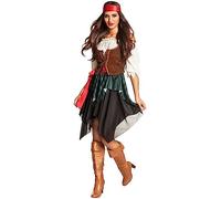 Boland - Costume adulte Pirate Storm, chemisier, corsage, jupe, bandana, capitaine, Redhaed, Sparrow, corsaire, mutinerie, carnaval, Halloween, Mardi gras, soirée à thème