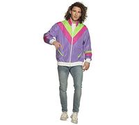 Boland Costume adulte Veste d'entraînement années 80 avec poches pour tenue de camping, jogging, costume assi, style rétro, déguisement de groupe, fête de carnaval,Rose, Violet et Vert, XL