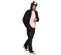 Boland - Costume chat, taille unique pour adultes, unisexe, rose-noir, combinaison avec capuche, costume, déguisement, carnaval, fête costumée