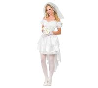 Boland - Costume de mariée, ensemble comprenant une robe, un voile et des gants pour les soirées à thème, le carnaval et les fêtes « Bride to Be »