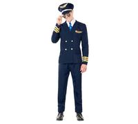 Boland - Costume de pilote pour homme, 5 pièces, costume de carnaval pour une fête à thème, Halloween ou le carnaval, commandant de bord