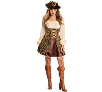 Boland - Costume de pirate Treasure pour femme | Chapeau et robe, costume de marin pour le carnaval, Halloween et les soirées à thème, costume de pirate pour femme