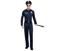 Boland - Costume policier pour hommes, 4 pièces, costume de carnaval pour une fête à thème, Halloween ou le carnaval, costume de police