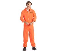 Boland - Costume de prisonnier pour adultes, combinaison de prison une pièce avec fermeture éclair pour le carnaval, Halloween et les soirées à thème