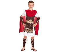 Boland - Costume enfant Gladiateur, ensemble avec tunique, protection des bras et des jambes, guerrier, chevalier, carnaval, fête déguisée, Blanc.