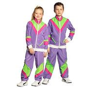 Boland - Costume enfants années 80 survêtement avec poches, veste et pantalon, différentes tailles, costume de camping, survêtement, costume d'assi,style rétro, costume de groupe,fête foraine,carnaval