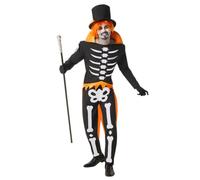 Boland - Costume Groovy Skeleton pour Homme, Ensemble Comprenant Une Chemise, Un Pantalon et Un Chapeau pour Halloween, Le Carnaval et Les soirées à thème, Squelette
