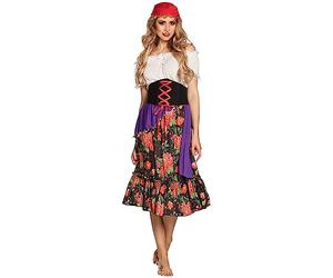 Boland - Costume pour adulte diseuse de bonne aventure Rilana, bandana, haut, ceinture et jupe, ensemble, diseuse de bonne aventure, carnaval, fête costumée