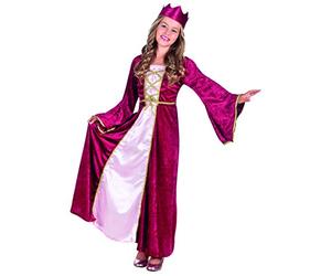 Boland - Costume pour enfants Renaissance Reine, robe, couronne, déguisement, princesse, médiéval, fête de thème, carnaval