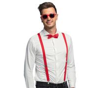 Boland - Costume set 3-pièces, Set d'accessoires avec bretelles, lunettes et noeud papillon, pour festival, JGA, carnaval et fête à thème