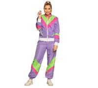 Boland Déguisement jogging rétro femme style années 80 violet veste et pantalon Taille L