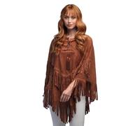 Boland - DÉGUISEMENT PONCHO BRUN INDIENNE HIPPIE FEMME