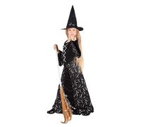 Boland Déguisement fille Sorcière de Minuit 78031 robe longue et chapeau Noir G