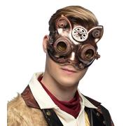 Boland - Demi-masque steampunk Steamcat | Motif chat, accessoire pour déguisements de carnaval, carnaval et soirées à thème