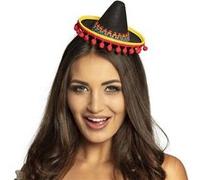 Boland 54423 Serre-tête Sombrero avec pompons, mexicain, costume, soirée à thème, carnaval,Multicolore,Taille unique