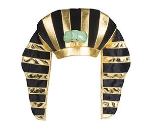 Boland Egyptian Pharaoh Hat, Tutankhamun Hat, Egyptian Fancy Dress Accessory, Headwear, Party, Carnival, Halloween, Black and Gold, One Size