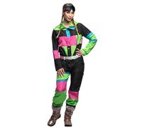 Boland - Ensemble de costume de ski années 80 pour femme, noir