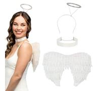 Boland - Ensemble de déguisement Ange Gabriella | Ailes, collier et diadème, accessoires pour déguisements, carnaval, soirées à thème et Noël