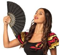 Boland - Éventail Grenade en tissu, longueur env. 25 cm, années 20, The great Gatsby, Espagnole, Baroque, Costume, Accessoire, Fête à thème, Carnaval