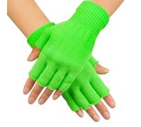 Boland - Gants néon sans doigts, années 80, brillants sous lumière noire, manchettes pour soirée à thème, carnaval et festival